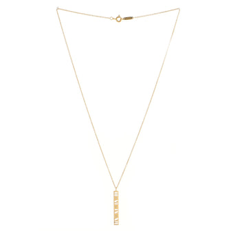 Tiffany & Co. Atlas Bar Pendant Necklace 18K Yellow Gold with Diamonds