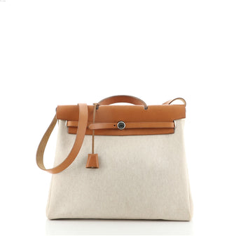 Hermes Herbag Toile and Leather MM