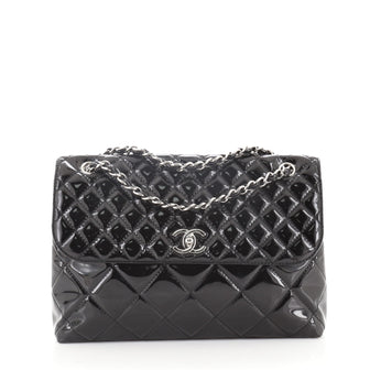 Chanel In The Business Flap Bag Quilted Patent Vinyl Maxi