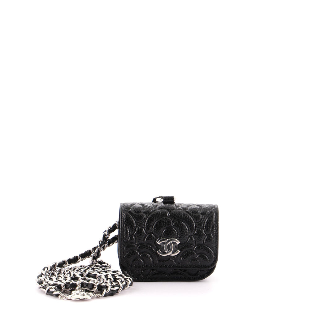 Chanel AirPods Pro Flap Case with Chain Camellia Caviar 678471