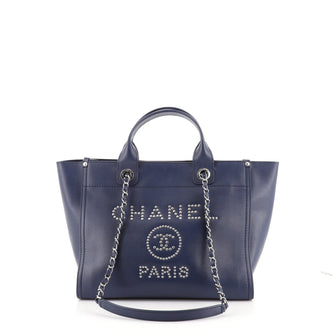 Chanel Deauville Tote Studded Caviar Small