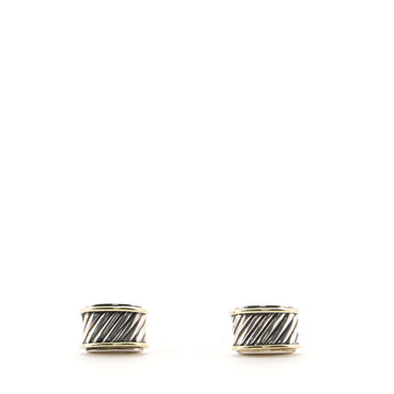 David Yurman Cable Cigar Band Cufflinks Sterling Silver with 14K Yellow Gold