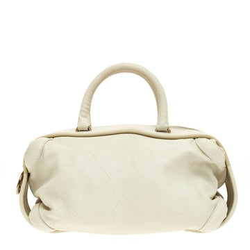 Chanel Diamond Quilt Bowler Lambskin Large