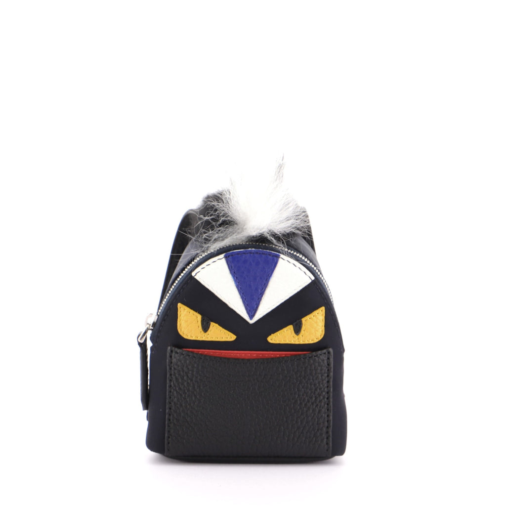 fendi mini monster backpack charm Fendi Monster Backpack Bag Charm Nylon with Leather and Fur Micro 67904
