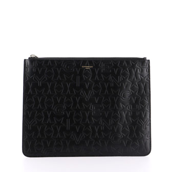 Givenchy Zipped Pouch Embossed Leather Large