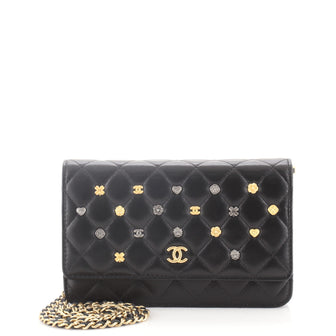 Chanel 18K Charms Wallet on Chain Quilted Lambskin