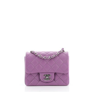 Chanel Square Classic Single Flap Bag Quilted Lambskin Mini