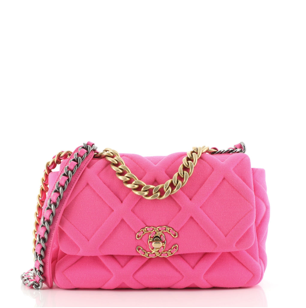 Chanel Lambskin Quilted Medium Chanel 19 Flap Pink