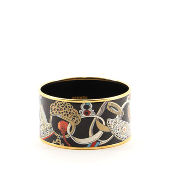 Hermes Bangle Bracelet Printed Enamel Extra Wide