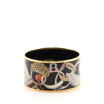 Hermes Bangle Bracelet Printed Enamel Extra Wide