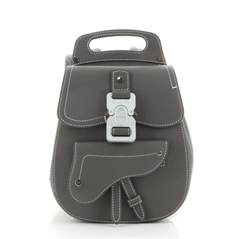 Christian Dior Saddle Backpack Leather Mini
