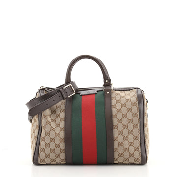 Gucci Vintage Web Boston Bag GG Canvas Medium