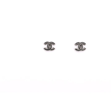 Chanel CC Stud Earrings Metal Small