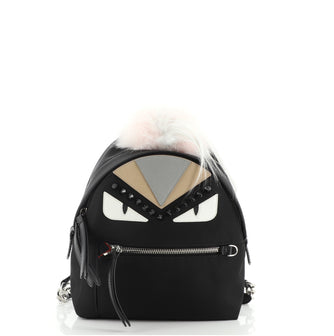 Fendi Monster Backpack Nylon with Leather and Fur Mini