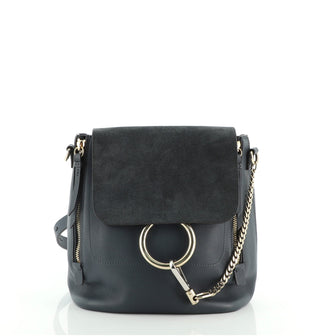 Chloe Faye Backpack Leather and Suede Small