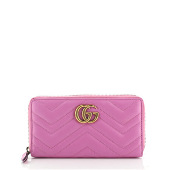 Gucci GG Marmont Zip Around Wallet Matelasse Leather