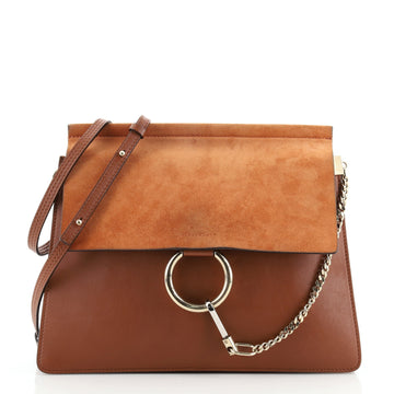 Chloe Faye Shoulder Bag Leather and Suede Medium