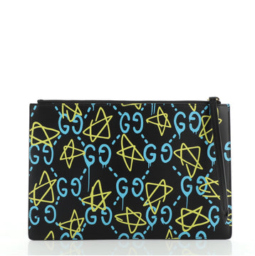 Gucci Zipped Pouch GucciGhost Leather Medium