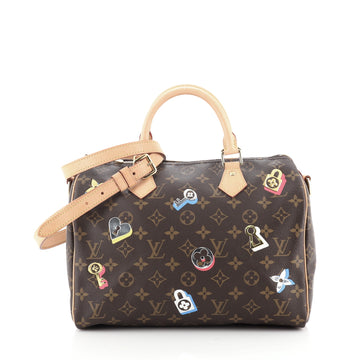 Louis Vuitton Speedy Bandouliere Bag Limited Edition Love Lock Monogram Canvas 30