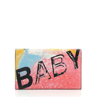 Saint Laurent Flap Clutch Printed Leather