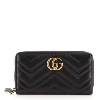 Gucci GG Marmont Zip Around Wallet Matelasse Leather