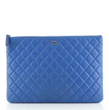 Chanel O Case Clutch Quilted Lambskin Large