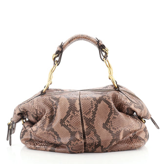 Gucci Soft Icon Horsebit Top Handle Bag Python