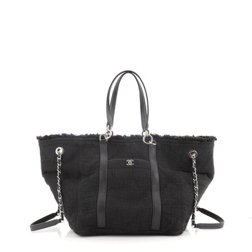Chanel CC Open Tote Fringe Quilted Canvas Medium