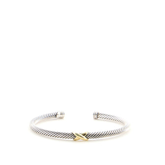 David Yurman X Cable Bracelet Sterling Silver with 14K Yellow Gold 5