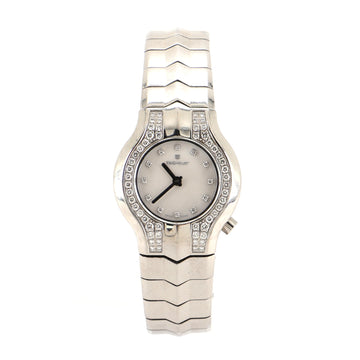 Alter Ego Quartz Watch Stainless Steel with Diamond Bezel, Lugs and Markers and Mother of Pearl 25