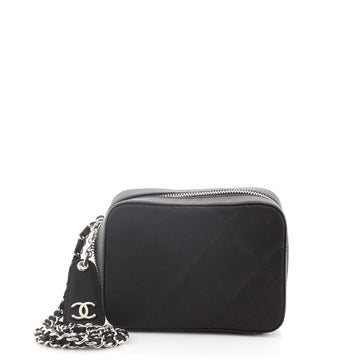 Chanel Vintage Chain Wristlet Clutch Quilted Satin Mini