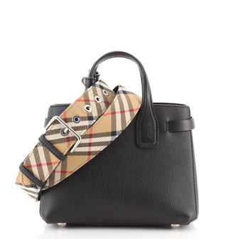 Burberry Banner NM Tote Leather with Vintage Check Canvas Baby