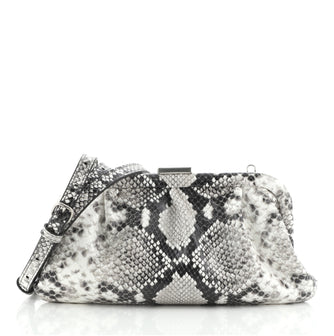 Balenciaga Cloud Clutch Python Embossed Leather XS