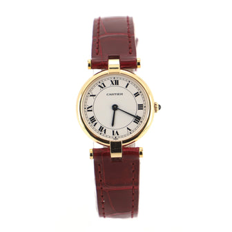 Cartier Vendome Quartz Watch Yellow Gold and Alligator 24