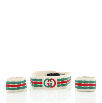 Gucci Web Tennis Headband and Wristband Set Cotton