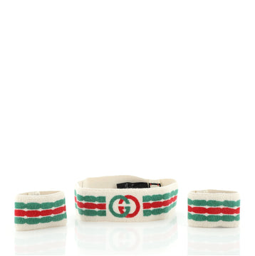 Gucci Web Tennis Headband and Wristband Set Cotton