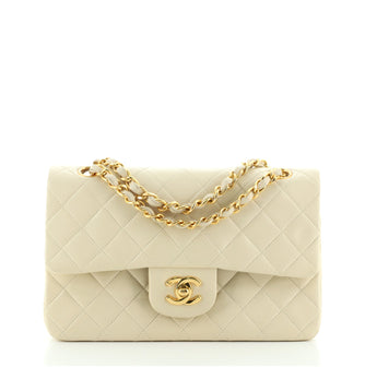 Chanel Vintage Classic Double Flap Bag Quilted Lambskin Small