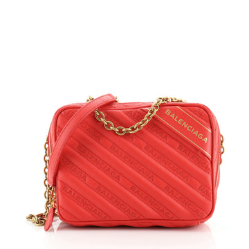 Balenciaga Blanket Reporter Shoulder Bag Quilted Embroidered Leather XS