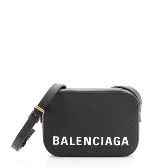 Balenciaga Logo Ville Camera Bag Leather XS