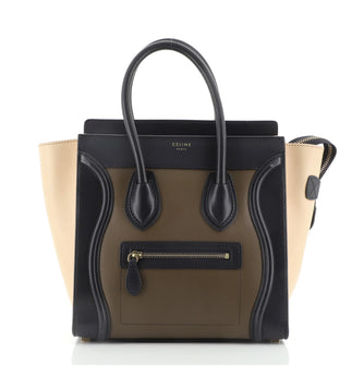 Celine Tricolor Luggage Bag Leather Micro