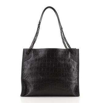 Saint Laurent Niki Shopping Tote Crocodile Embossed Leather Medium