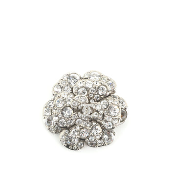 Chanel CC Camellia Brooch Crystal Embellished Metal