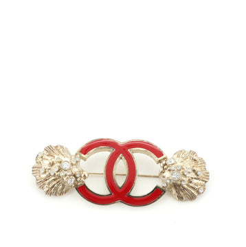 Chanel CC Seashell Brooch Crystal Embellished Metal and Enamel