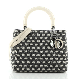 Christian Dior Lady Dior Bag Tweed with Resin Medium