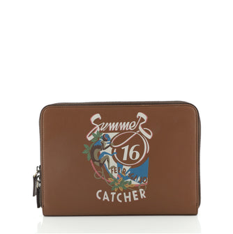 Salvatore Ferragamo Zip Around Organizer Printed Leather