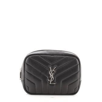 Saint Laurent Loulou Cosmetic Case Matelasse Chevron Leather
