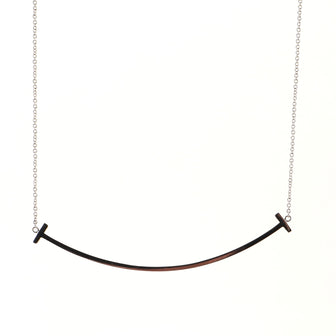 Tiffany & Co. T Smile Pendant Necklace 18K White Gold XL