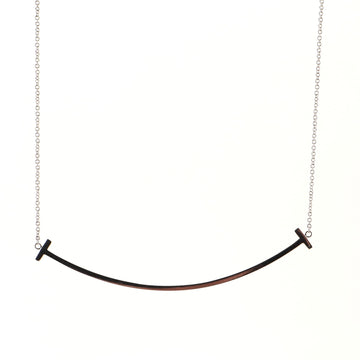 Tiffany & Co. T Smile Pendant Necklace 18K White Gold XL