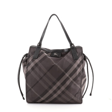 Burberry Buckleigh Packable Tote Check Print Nylon Medium