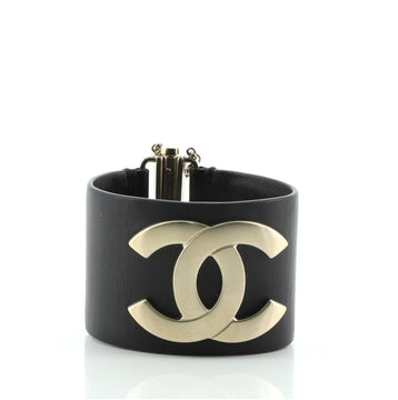 Chanel CC Cuff Bracelet Leather with Metal